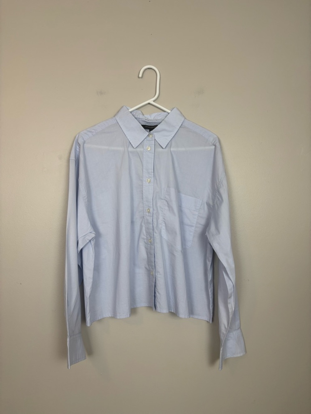 Banana Republic Factory Top Womens XL Blue Long Sleeve Button Down Boxy Office